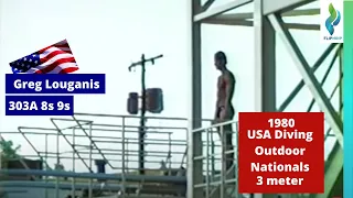 1980 Greg Louganis - 303A - 8s 9s - Men USA Diving 3 Meter - Outdoor Diving Nationals