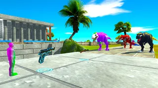 FPS PERSPECTIVE vs 3x T-REX OASIS RESCUE MISSION - Animal Revolt Battle Simulator