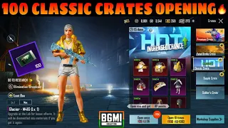 BGMI 100 New Classic Crate Opening  | For M416 Glacier | FREE CLASSIC CRATE OPENING BGMI / PUBG