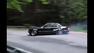 Mountain Drifting with BMW E34 M60B40 - RAW OUTSIDE SHOTS