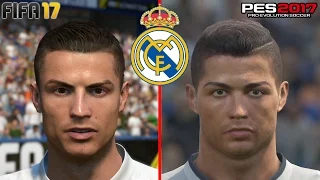 FIFA 17 vs PES 2017 - Real Madrid Face Comparison (PS4) @ 1080p HD ✔