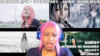 KPOP STAN REACTS TO J-ROCK/POP [GACHARIC SPIN + STEREOPONY + AKINA + BAND-MAID ] |