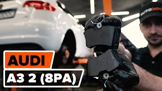 How to change rear brake pads on AUDI A3 2 (8PA) [TUTORIAL AUTODOC]