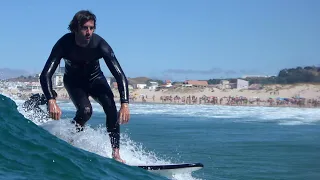 Surfing Caparica: Riding Waves with a BIC Soft Top and GoPro Mouth Mount