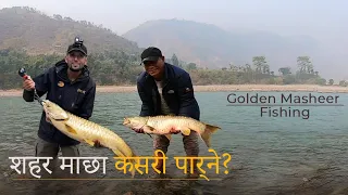 River fishing Nepal/ Golden Masheer Fishing/ Stream water fishing/ Fishing in Nepal's river
