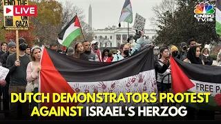 Netherlands Protest LIVE: Protest In Amsterdam Against Israeli President Herzog | Gaza War | IN18L