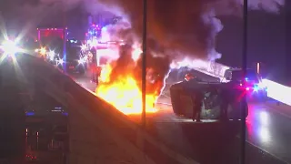 Fiery crash leaves one woman dead, two ran away from scene, officials say