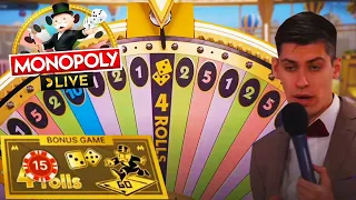 WE HIT 4 ROLLS ON MONOPOLY LIVE! (CAN WE HIT DOUBLES?!)