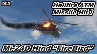 DCS World Russian Helicopter Mi-24D Hind Fire Bird ! AH-64D Apache Hellfire II Missile Fire !【大炎上】