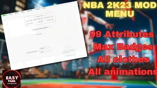 NBA 2k23 PC HACKS, HOW TO GET MOD MENU(99 OVR,MAX BADGES,ALL CLOTHES,MAX ATTRIBUTES,ALL ANIMATIONS)