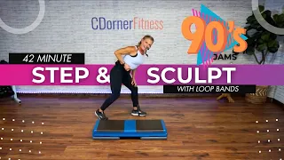 STEP AND SCULPT - 90's MUSIC STEP WORKOUT WITH Mini Bands!