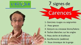 7 signes de carence (sources de stress et/ou inflammation)