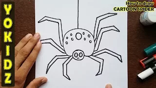How to draw CARTOON SPIDER