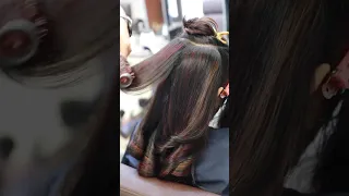 Highlights Hair Color 🥰 Red and Brown🔥🔥 #shorts #highlights #haircolor