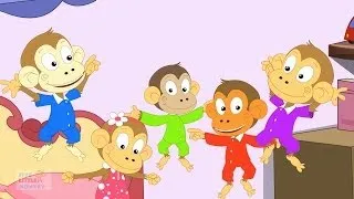 Five Little Monkey's Nursery Rhyme with Lyrics
