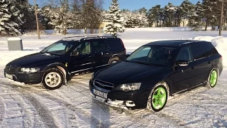 SUBARU Legacy 3.0R vs VOLVO XC70 on snow