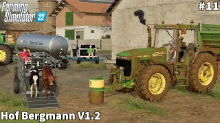 Feeding Cows, Calves & Rabbit, Spreading Manure│Hof Bergmann│FS 22│Timelapse#11