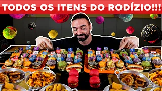 TODOS OS ITENS DO RODÍZIO!! | Burgers, Onion Rings, Nuggets, Batatas!!