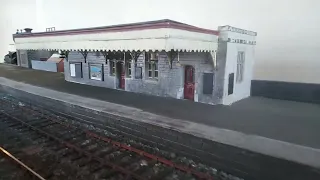 Leek Railway Station model the Down platform and waiting shelter