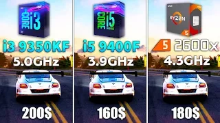 Core i3 9350KF vs i5 9400F vs Ryzen 5 2600x Test in 9 Games