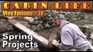 OFF GRID CABIN LIFE  Building Stone Walls, Firewood, Forest Finds and Bug Out Laughter