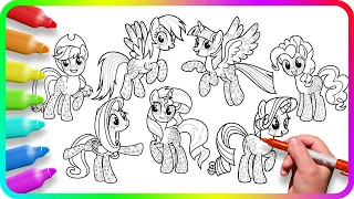 Coloring Pages MY LITTLE PONY. How to color My Little Pony. Easy and Simple Drawing Tutorial Art