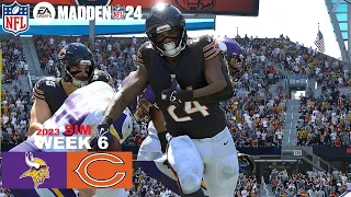 Madden 24 Chicago Bears vs Minnesota Vikings Week 6 Full Simulation 2023 PS5 4K Game Play.