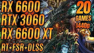 RX 6600 vs RX 6600 XT vs RTX 3060 @1440p | Ray Tracing + FSR & DLSS