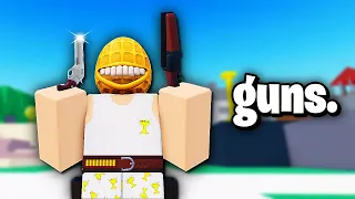 they added guns to Roblox Project Smash.