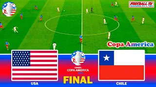USA vs CHILE - FINAL COPA AMERICA 2024 | Full Match All Goals | eFootball PES Gameplay