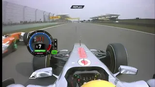 Lewis Hamilton onboard overtake on Paul di Resta Chinese GP 2011