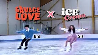 친동생과 피겨스케이트 타기 [BTS-savage love] x [BLACKPINK-ice cream]