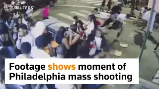 Footage shows moment of mass shooting in Philadelphia