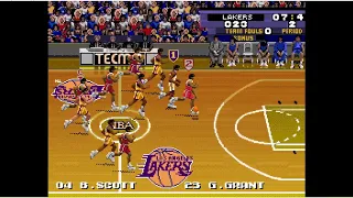 Tecmo Super NBA Basketball (SNES) - Los Angeles Lakers Season - Match 03 vs LA Clippers