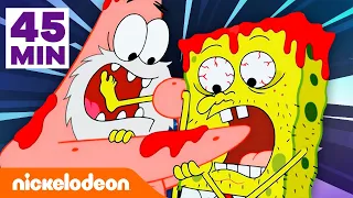 SpongeBob Kanciastoporty | 45 Minut z najlepszymi bitwami SpongeBoba i Patryka! | Nickelodeon Polska