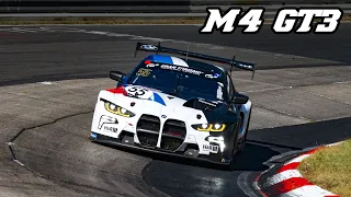 2022 BMW G82 M4 GT3 | fly-by's, exhaust sound, small jump | Nürburgring 2021