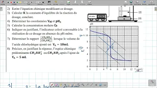 Dosage de méthyle amine:l’étude d’une solution aqueuse de 𝑪𝑯𝟑𝑵𝑯𝟐 et son dosage par mesure du pH