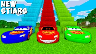 I Found NEW STAIRS MCQUEEN in Minecraft ! WHAT`S IS THE BEST COLORED LIGHTNING MCQUEEN EXE ?