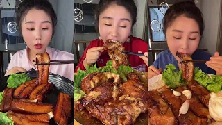 ASMR SOSLU ÇİN YEMEKLERİ SPICY CHINESE FOOD 吃辛辣的中国菜 (Pork Belly) 🍖MUKBANG 먹방 🌶