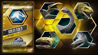 NEW VIP UPDATE ?! SOLID GOLD PACK OPENING ?! |Jurassic World The Game|Ep 120