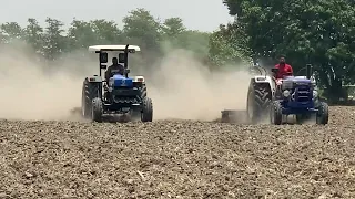 Farmtrac 60 Powermax with 13tyne cultivatior v/s New Holland 5620 with11 tynecultivatior #newholland