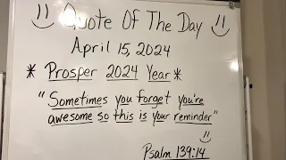 Quote of the Day by Brother Hunt April 15, 2024