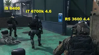 R5 3600 vs i7 6700K vs i5 6400