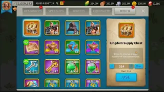 Rise of kingdoms 314 kingdom supply chest, 5k silver key and 1.2k gold key opening.