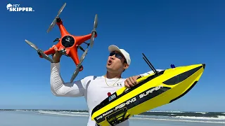Fishing DRONE vs BOAT! Which works BETTER? (2024 Best Beach Fishing Tech)