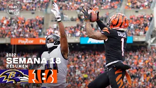 Baltimore Ravens  vs.  Cincinnati Bengals  | Semana 18 NFL 2022 | Resumen Highlights | 8 Ene, 23