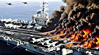 5 minutes ago! Iran's K-52 successfully blows up America's largest aircraft carrier in the Red Sea