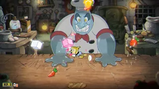 Cuphead битва с Боссом Солонкиным.