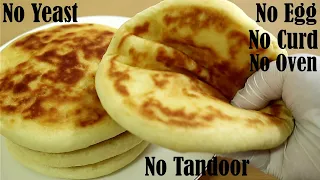 EGGLESS BUTTER NAAN RECIPE IN 15 MINUTES – NO YEAST & CURD – NO OVEN & TANDOOR