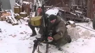 Ополченцы ДНР обстреливают из АГС силы АТО 19 02 15 War in Ukraine  2015